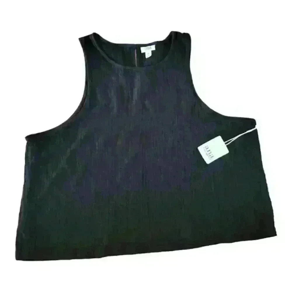 ☆ A.N.A Black‎ Guaze Cotton Keyhole Sleeveless Crop Top Size XXL.. 3/$30